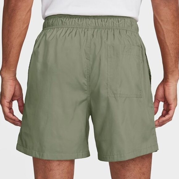 Nike Club Men's Woven Flow Shorts Oil Green/White - Picture 2 of 4